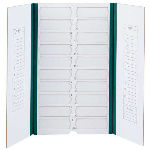 [GEN-GS-513025G] cardboard slide mailer with two panels and place for notations holds 20 slides green 
